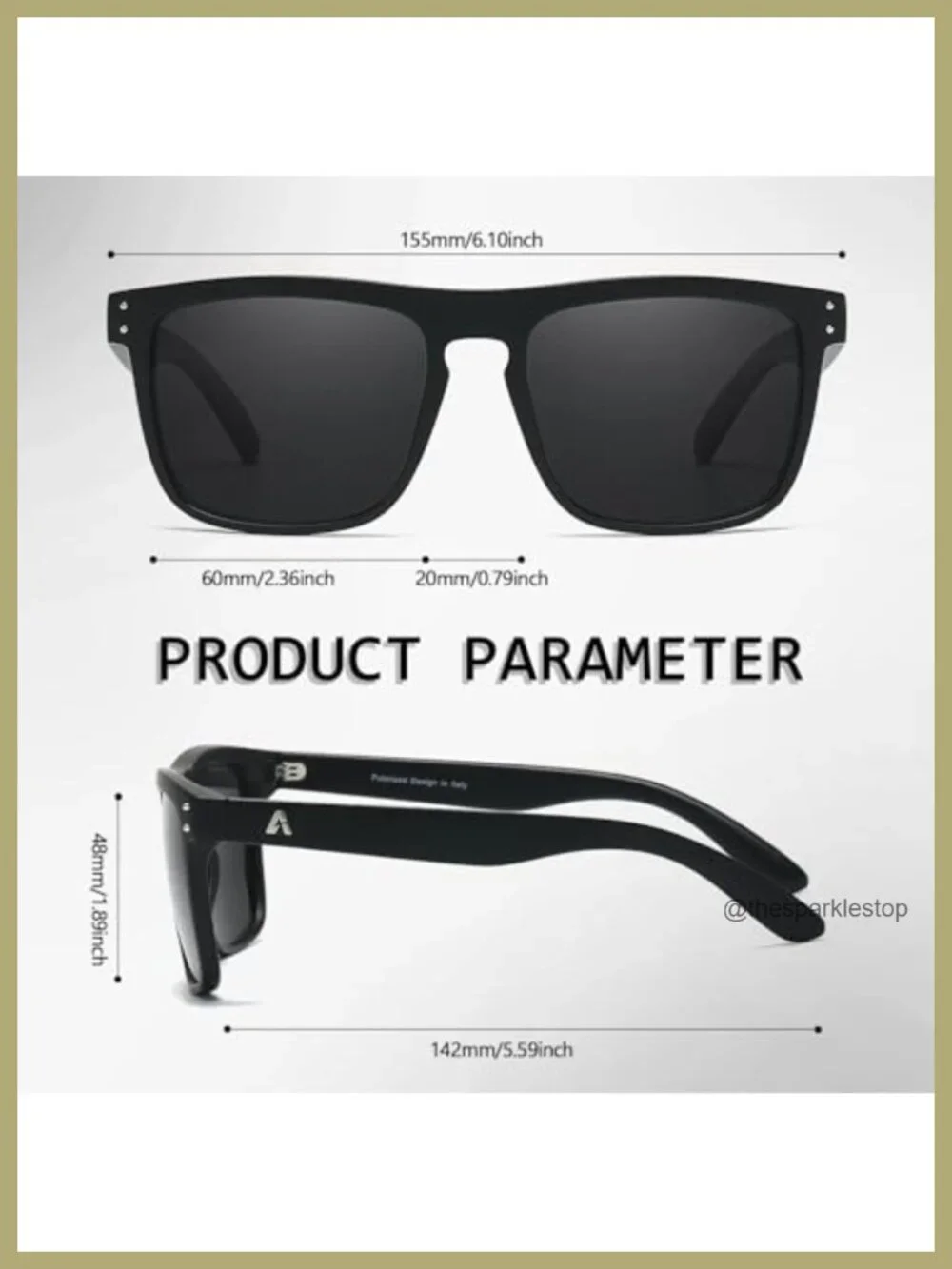 Polarized Square Sunglasses for Men UV400 TAC Lenses Outdoor Sports